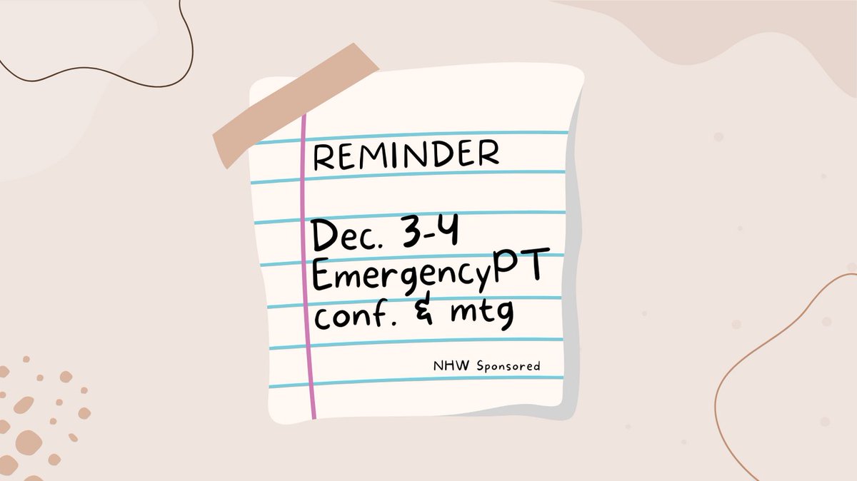 2-short sessions.⏰ 
Dec. 3, 6-8 EST  + Open Mic* 
Dec. 4, 4-6 EST + Meeting

👋 See you there!
Info: EmergencyPT.com