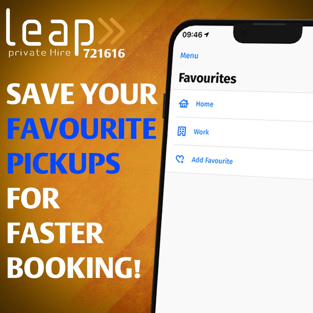 Leap_Taxis's tweet photo. Using the favourites feature on our app, you can have a taxi booked within seconds!
Download our app https://t.co/fdjdtazlEh
01274 721616
-
-
-
-
#leap #taxis #taxisbradford #bradford #leaptaxis #app #thinktravelthinktaxi #airpay #privatehire #bradforduni #students https://t.co/gJqFYEHLrh