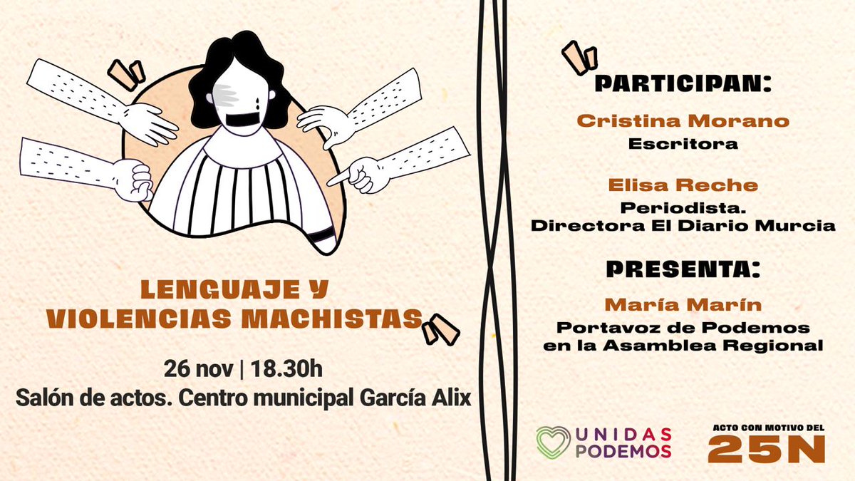 La ONU tiene hasta 15 recomendaciones expresas para conseguir utilizar un lenguaje #Nosexista. De esto y de mucho más hablaremos viernes 26Nov a las 18:30 h en el Centro Galix de #Murcia