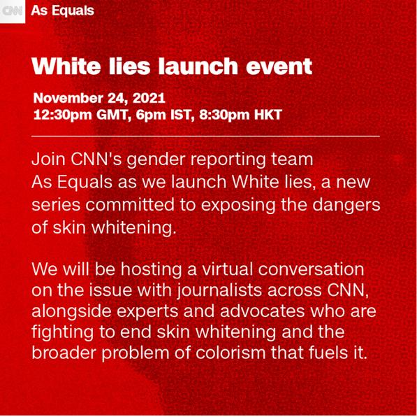 I'll be in conversation with people with lived experiences and journalists to understand why the multi-billion dollar skin whitening industry is booming and the underlying drivers of colorism. Do register on the link below and be a part. #fightingwhitening warnermedia.zoom.us/webinar/regist…