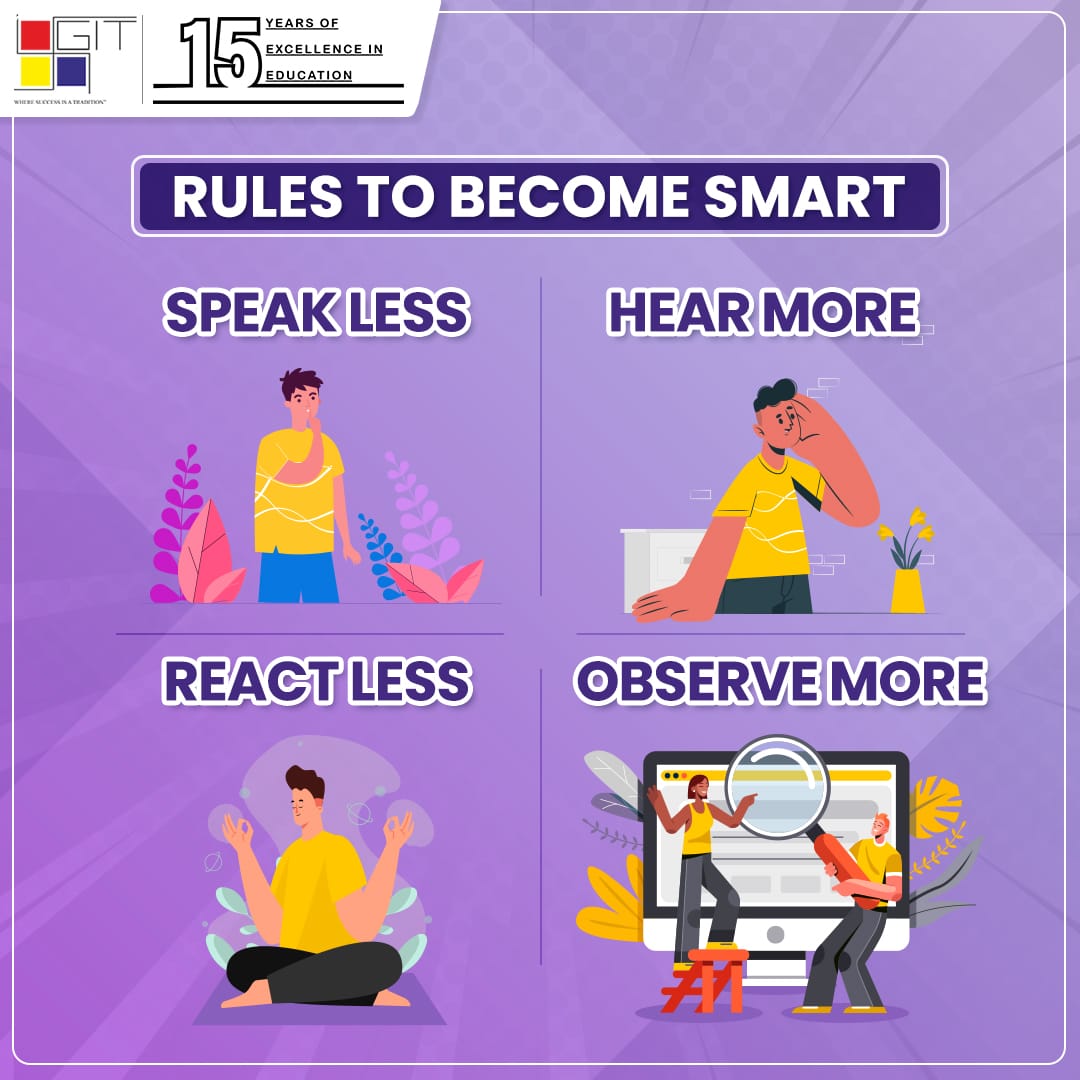 gandhinagaruni's tweet photo. Golden rules?! Nah!
Just a few practices leading towards smart life. 💫

#Git #gitgandhinagar #gandhinagarinstituteoftechnology #gandhinagarinstitute #wheresuccessisatradition #besmart #practice #mondayinspiration #tryitout #speakless #hearmore #reactless #observemore https://t.co/K86LUQYY4E