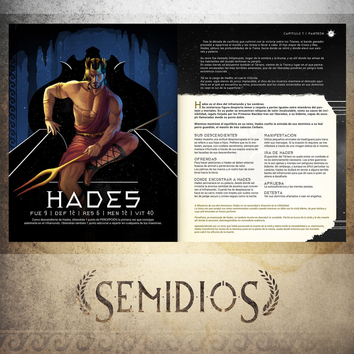 🏛🌙Hades🌙🏛

...Tal es la carga de Hades, el cuarto Crónida.
Así pues, vigía eterno de juicio implacable, el dios de los muertos mantiene el delicado equilibrio en el que se encuentra su reino, procurando que los males encerrados en sus dominios no vean la luz de la superficie.