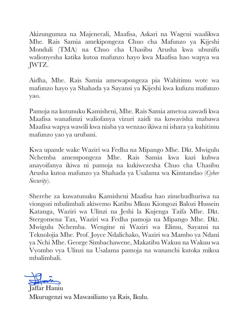 ikulumawasliano's tweet photo. TAARIFA KWA VYOMBO VYA HABARI https://t.co/tSBfAakHa3