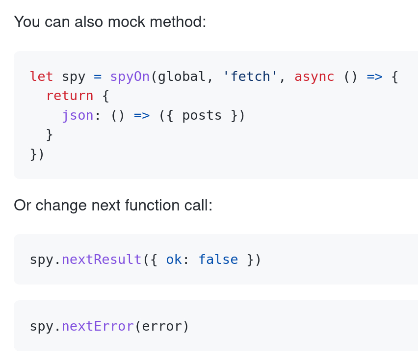 During the migration <a href="/logux_io/">Logux</a> from Jest to uvu I found that I can’t find a small spy library for methods with good TypeScript support.

In an hour, I made my library with only 5 KB in your node_modules, minimalistic API and optional mocking.

github.com/ai/nanospy