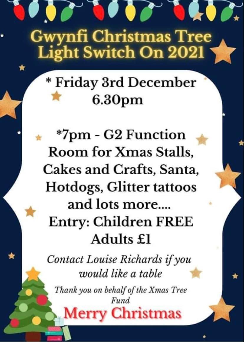 Switching On of the Gwynfi Christmas Tree Lights will take place on Friday December 3rd. Enjoy a family evening for all the community. All welcome 🎄🎄🎄#Abergwynfi #Blaengwynfi #Gwynfi #AfanValley #Cymru #Wales