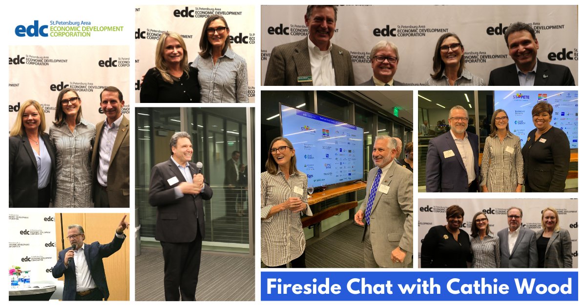GAshbyGreen's tweet photo. Thanks to ARK Invest's Cathie Wood & USF Muma for our Investor event last week. St. Pete's vibe + ARK's chance to be part of this community were key to their relocation from NY. #StPeteOpportunity #StPeteInnovation #StPeteTech #StPeteFinancial #StPeters⦠https://t.co/KaYNMwkYZV