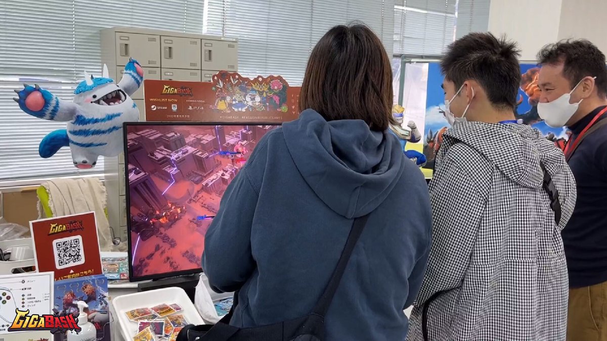 GigaBashGame's tweet photo. Happy holiday to our friends from Japan!🎌🥳 Tomorrow is the last day of Atami Kaiju Film Festival. So bring your friends &amp; family and don't miss this chance to play the #GigaBash demo at Atami Monster Market.🎮🎈 https://t.co/Bgs19BuUK2

#熱海怪獣映画祭 #熱海怪獣市場 #kaiju https://t.co/Xics8Uo7Cl