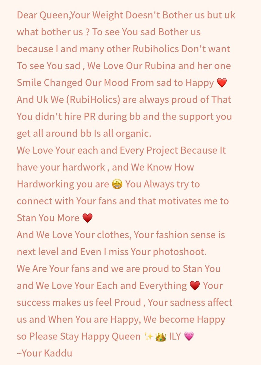<a href="/RubiDilaik/">Rubina Dilaik</a> <a href="/RubiDilaik/">Rubina Dilaik</a> Hope You Get This and Hope You Know what You means to Us ✨  

WE ARE PROUD OF RUBINA