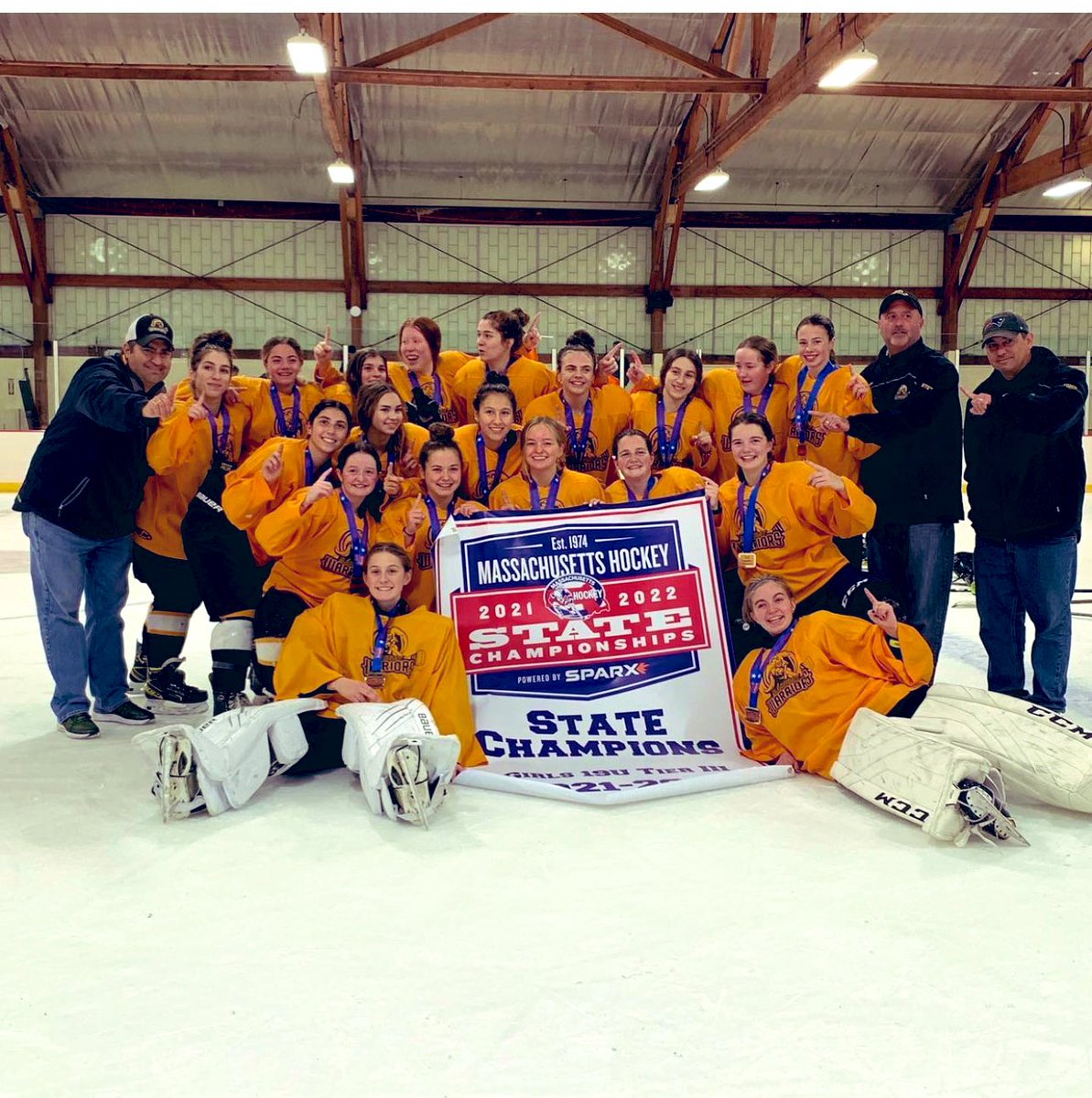 massbaygirls's tweet photo. The U18 Mass Bay Warriors are State Champions. Congrats to the team and coaching staff

#girlshockey #powerinaponytail #hockeyprogram #girlshockeyprogram #playlikeagirl #massbaywarriors #ForTheGame #growthegame https://t.co/RoVbbIbkoZ