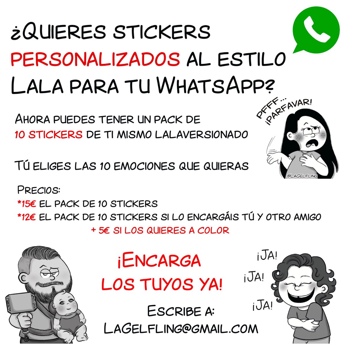 Lala_tuit's tweet photo. ¡¡Stickers personalizados para WhatsApp!!

¿Alguna vez te has preguntado cómo te verías al estilo Lala? Ahora puedes comprobarlo por un módico precio. 

#stickers #lala #stickerswhatsapp #WhatsApp https://t.co/hAJ25KJd4r