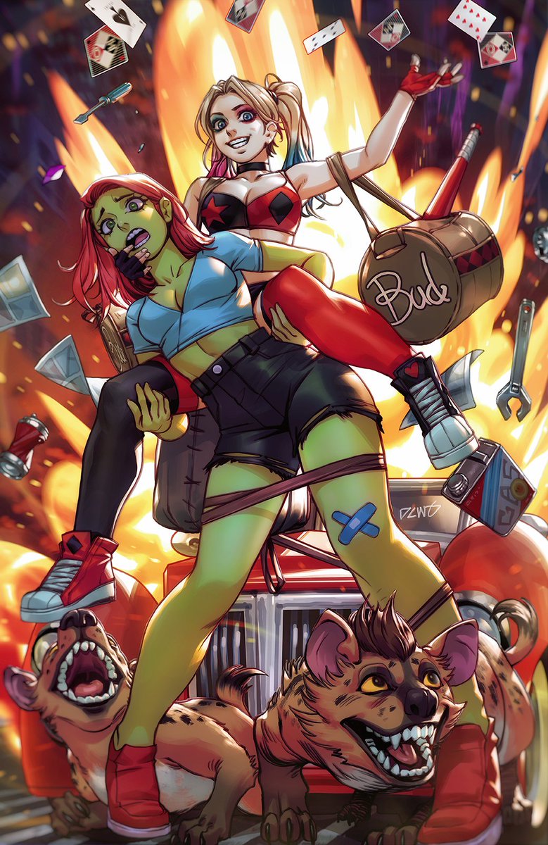 My variant cover B for Harley Quinn: The Animated Series: The Eat. BANG! Kill. Tour issue #6 Really love the interiors pages drawn by Max Sarin, it's so expressive and such an awesome style! Decided to do a more animated style for this one =) #dccomics #harleyquinn #poisonivy