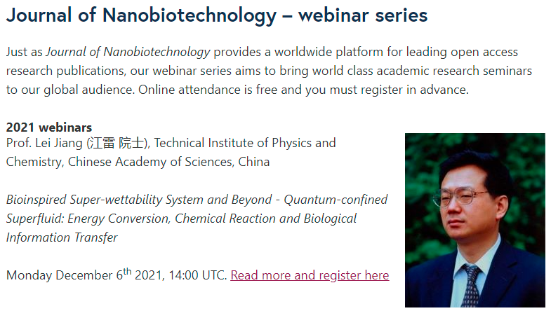 JNanobiotech's tweet photo. Our #JNBWebinar with Prof. Lei Jiang is coming up soon!
Learn more: https://t.co/LvNFFZTSsi
Registration is free: https://t.co/JVHmK0c1iB
#nanotechnology #nanobiotech #quantum -confined #superfluid https://t.co/Hd0PqxfGbJ