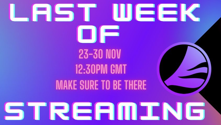 Delnotess's tweet photo. The Last Week of Streaming starts tomorrow! 12:30pm GMT

Tomorrow is also the Birthday stream so make sure to be there https://t.co/GLPM41RUd6