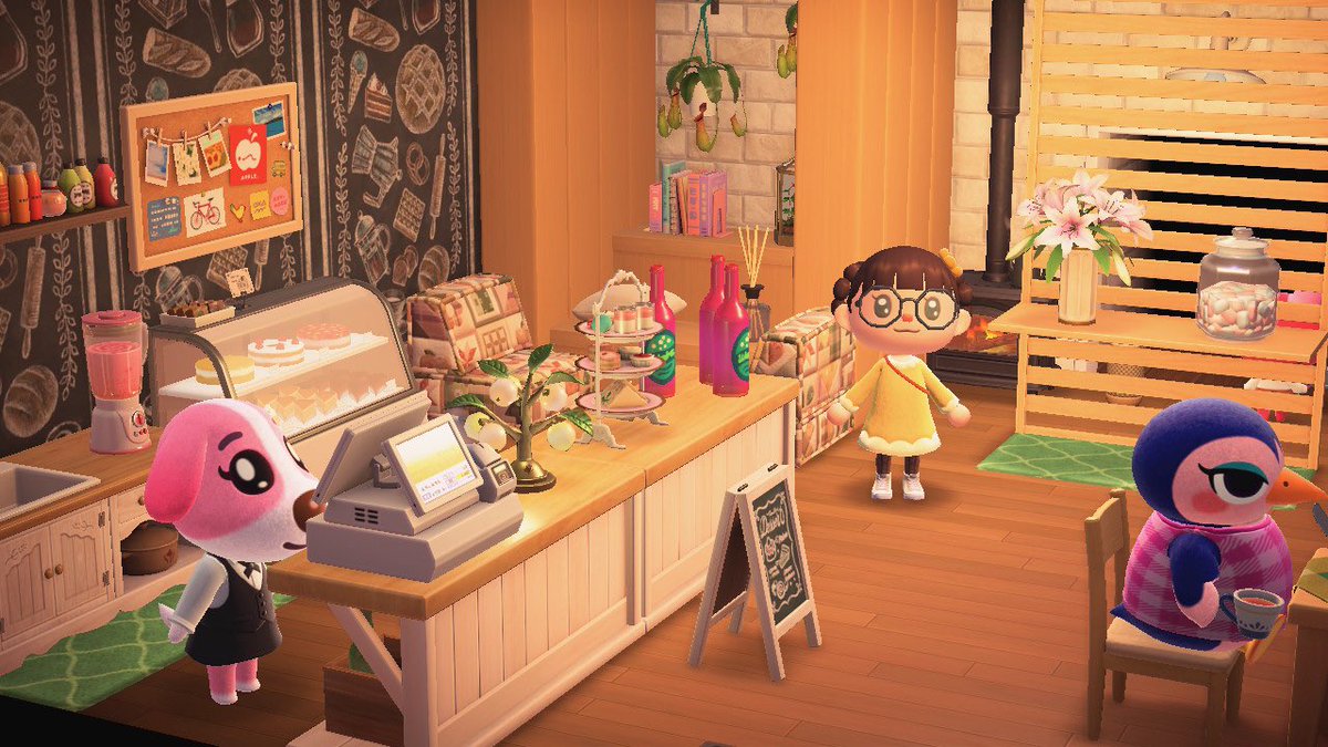EgAcnh's tweet photo. Bienvenue à l’Endroit, le petit restaurant de l’île superbement géré par Cookie, Renata, Bourricot et Bichoune !! #ACNH https://t.co/dkdM0gwhsV