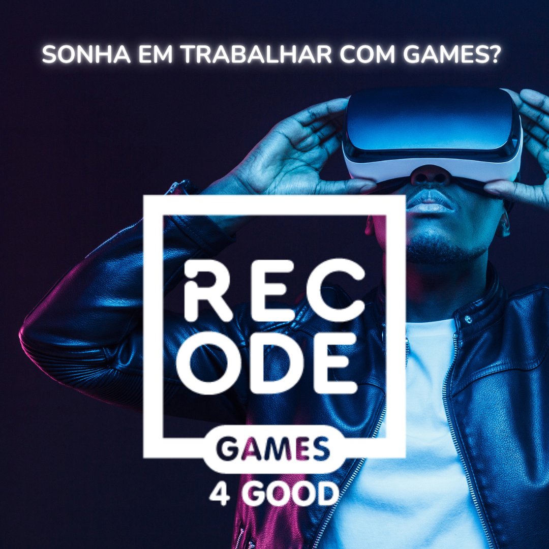 O Games4Good, novo projeto sobre games com propósito da Recode, foi ao ar, uma nova etapa de transformação de vidas está começando! Estamos continuamente incentivando nossos alunos a desenvolverem ao máximo suas habilidades e aplicá-las na sociedade. 
go.recode.org.br/games4good/