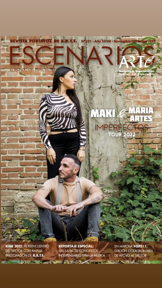 Estamos felices!! El Tour IMPERFECTOS está a punto de comenzar y lo celebramos con esta PORTADA en la prestigiosa revista ESCENARIOS. Una entrevista llena de recuerdos y emociones que no podeis perderos porque estais + PRESENTES que nunca. 
TOUR IMPERFECTOS 2022❤ Agradecidos 🙏🏼