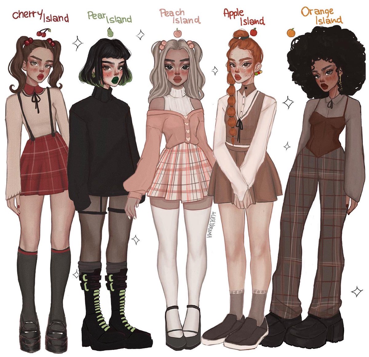 theuglydrama's tweet photo. ACNH Islands as girls 🍐🍊🍒🍎🍑🤍✨ https://t.co/ER9sAo4GxV