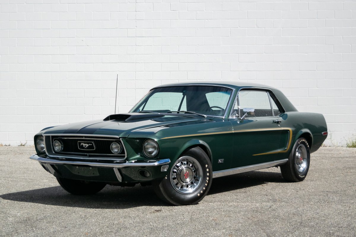 Bringatrailer's tweet photo. Now live at BaT Auctions: 1968 Ford Mustang GT Coupe 428 Cobra Jet. https://t.co/Bp8gt0nbI9 https://t.co/2xezj3j5PX