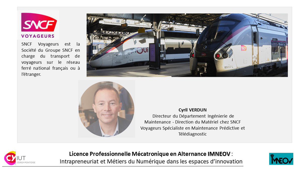 LP_IMNEOV's tweet photo. Merci à @CyrilVerdun venu témoigner de son expérience professionnelle chez @SNCFVoyageurs en #datapredictive et #maintenancepredictive dans la lp #mécatronique #IMNEOV #GEII Sarcelles @cy_iut  #apprentissage #innovation #éducation https://t.co/q0XvwOXaNZ