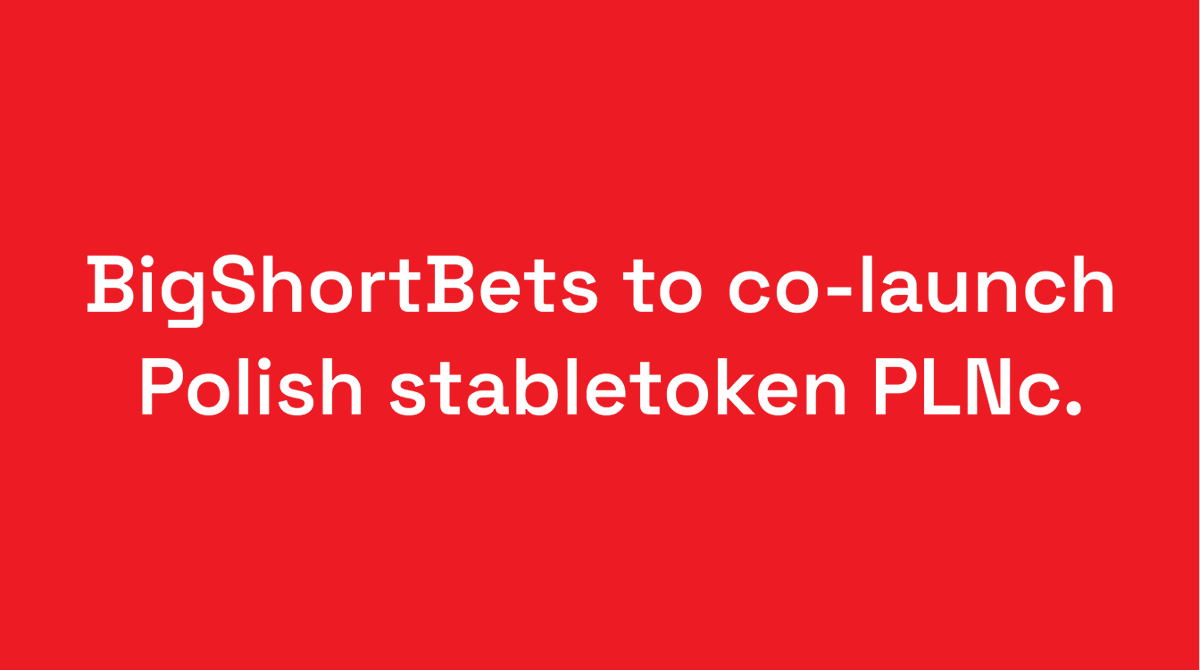 bigshortbets's tweet photo. It's official. We are launching 🚀 PLNc #StableCoin to enable trading 🔁 of PLN pairs on BigShortBets DAO Market🛒.

The profits 💸 from running PLNc project will be used for $BigSB buyback programme. 

More in this medium article👇
https://t.co/SvzqMYXkhQ

#BigShortBets #PLNc https://t.co/ekxSEtZopG