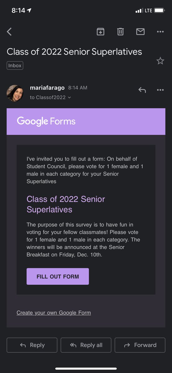 Senior superlatives nomination form is out!