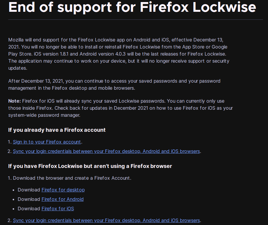 CKsTechNews's tweet image. #Mozilla ends support for #Firefox #Lockwise

Why Mozilla never focus on import stuff like email, search engine and co is beyond me. They could make tons of money with such products but its too late now.

December 13, 2021
support.mozilla.org/en/kb/end-of-s…