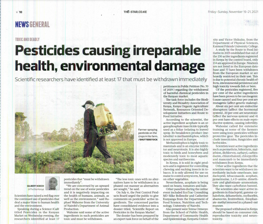routetofood's tweet photo. Kenyan scientists recommend immediate withdrawal and phase-out withdrawal of some #ToxicPesticides in the Kenyan market👇👇.
#ToxicBusiness
@TheStarKenya https://t.co/FMUHFl2PjL