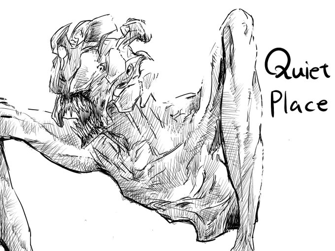 クワイエットプレイスを観ました。
うろ覚えのやつを描きました。 