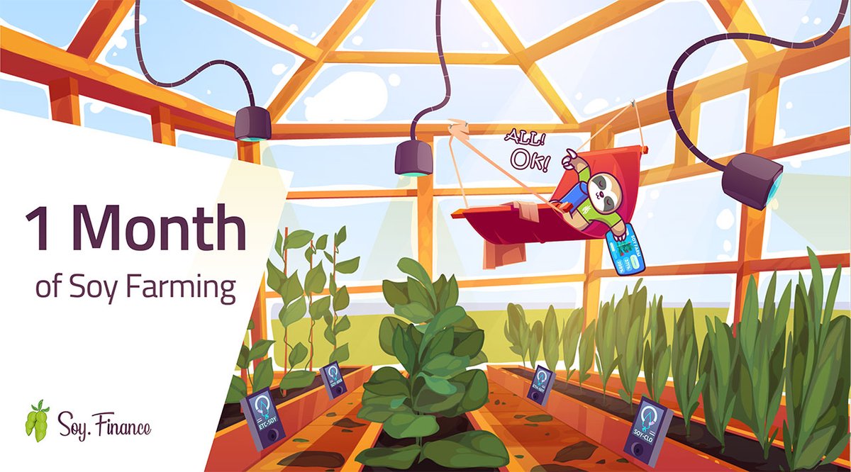 One month ago, we launched the #YieldFarming on #SOYFinance 🌱 

Meanwhile, we recorded a record growth and reached the top 85 #DeFi projects with $10M TVL!

👀 Looking for a high-profit environment to grow your $ETH, $ETC, and $BNB?

Join us!
➡️ clo.click/Soy_Telegram