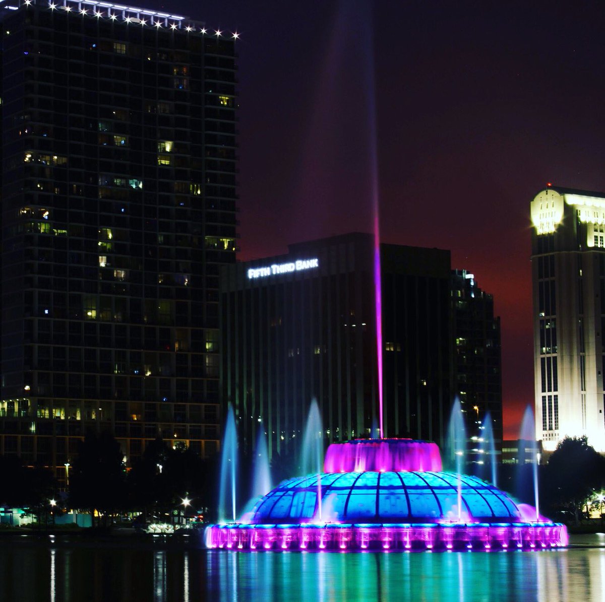 citybeautiful's tweet photo. Tonight and tomorrow we will #LightItPurple in @DWNTWN_ORLANDO. Our city will show its support of @OrlandoCitySC as the Lions open the MLS Cup Playoffs Tuesday in Nashville. https://t.co/d6zLMCFT5Z