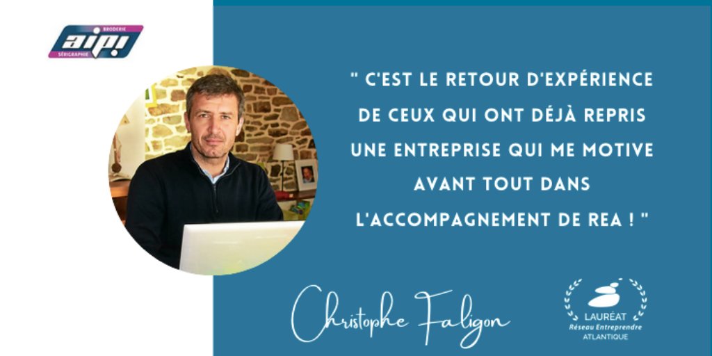 [LAURÉATS 2021]👨🏻‍🎓Christophe Faligon est le repreneur de AIPI Sérigraphie,#entreprise d’impression sérigraphique, transfert, flex, broderie, couture sur textile. Nous l'accompagnerons dans son aventure entrepreneuriale #entreprendreavecREA. Son portrait : bit.ly/30OMyIN