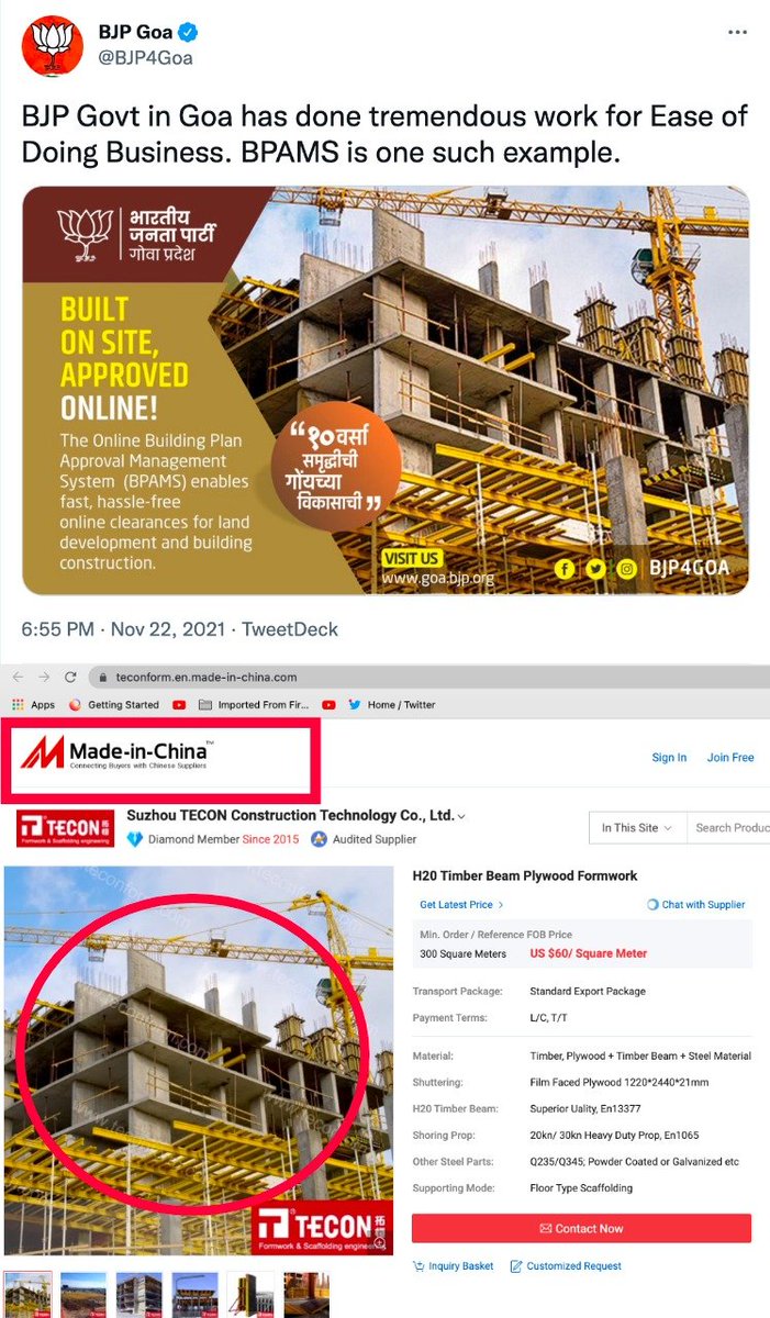 CongressiSimran's tweet image. Shameless @BJP4goa is showcasing China Development as BJP Vikas.