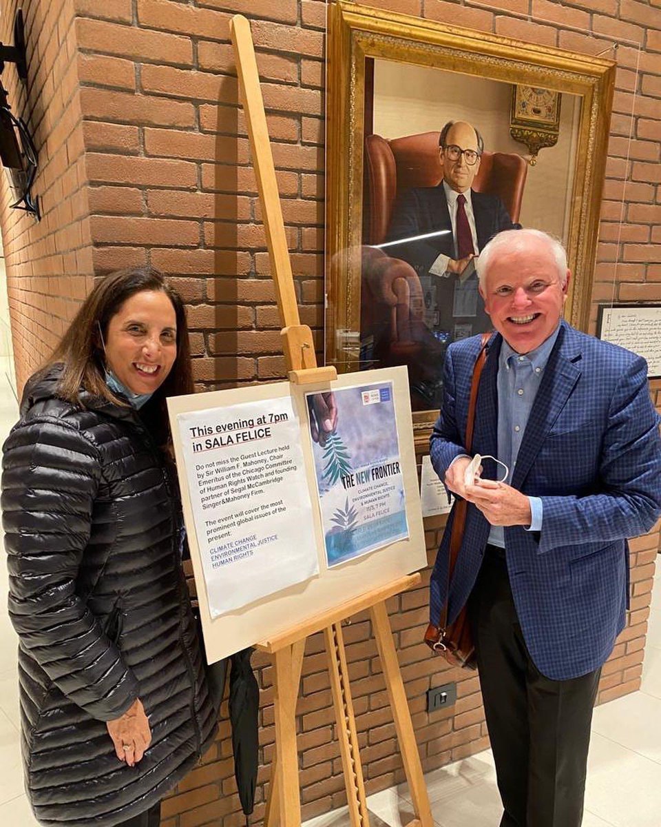 #JFRC alumnus William Mahoney (‘74) then and now! As part of our Human Rights lecture series, Mr. Mahoney spoke on climate change and environmental justice. He serves as an Emeritus Chair on the Chicago Committee for The Think Tank Human Rights Watch.