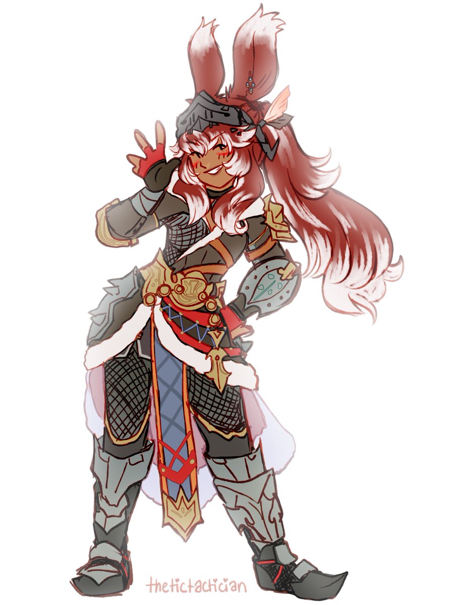 Simple style com for @/Kaiyotea of their super cute viera Rafi! 😁🐰✨