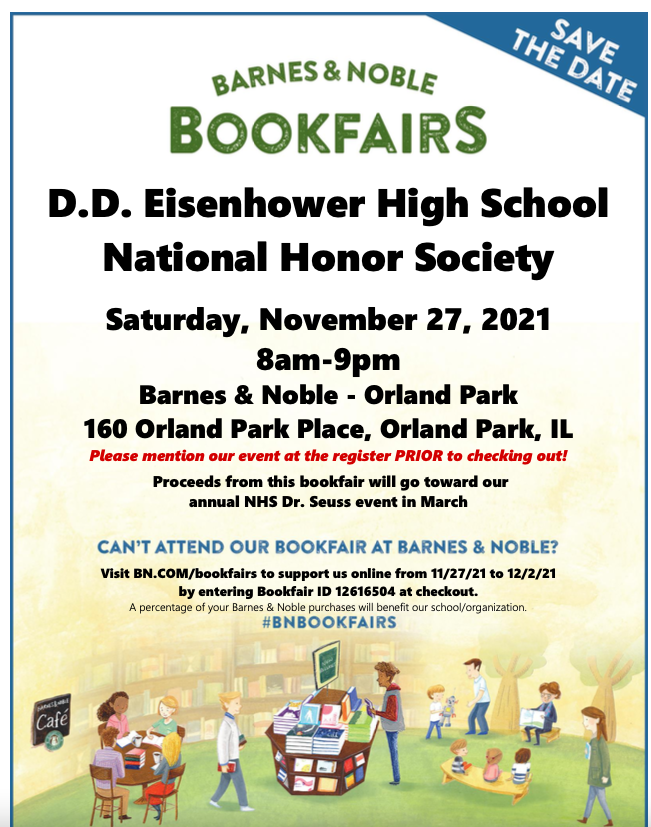 IKEactivities's tweet photo. SUPPORT EISENHOWER NHS AT BARNES &amp; NOBLE! https://t.co/GKwoLWmdti