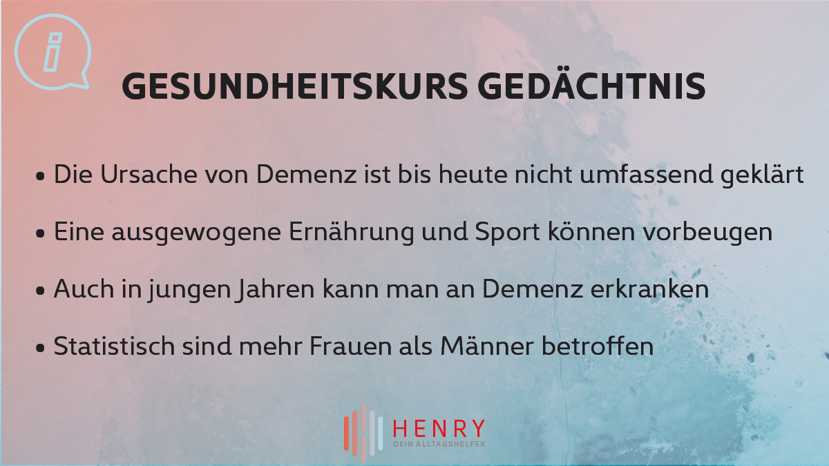 Das DRK bietet einen Gesundheitskurs zum Thema Gedächtnis an, in dem die Konzentrations- und Merkfähigkeit, also die allgemeine Gedächtnisleistung, verbessert wird. 

loom.ly/-0MYV68