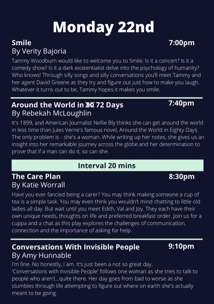 MAActorsGSA's tweet photo. Over the past two months we’ve been working on our Sustained Independent Projects! 

A collection of live pieces will be performed tonight and tomorrow at Wates Bar, please come along and support this fab bunch ✨ https://t.co/kNi5bG4bXk
