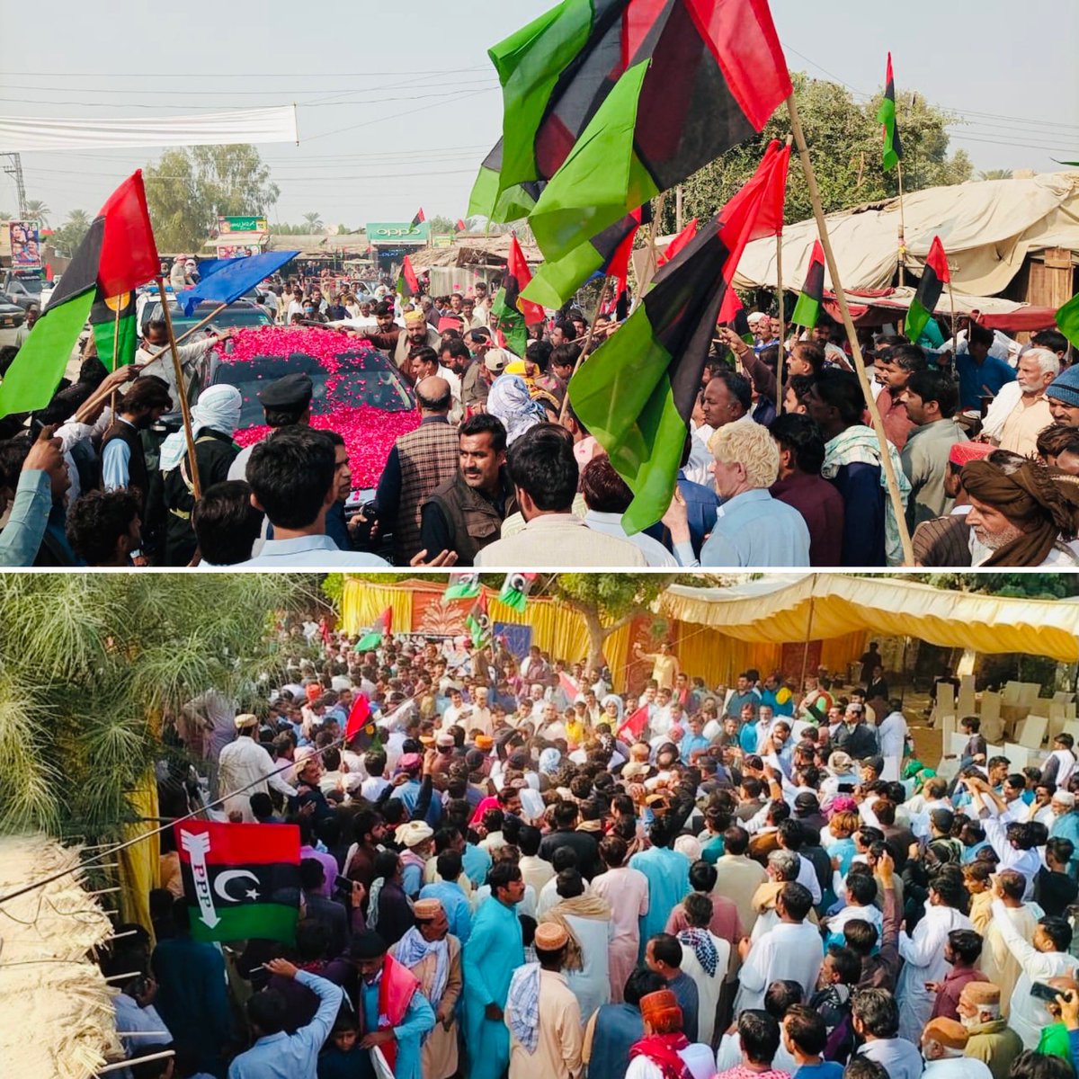 HWassan's tweet photo. Khairpur: My father Mr Manzoor Wassan (Advisor to CM Sindh on Agriculture) was warmly welcomed by the people of NARA where Pir of Chundiko along with thousands of supporters joined PPP under Mr. Wassan’s leadership. @BBhuttoZardari @MediaCellPPP @MuradAliShahPPP @MWassan1 https://t.co/p3repx6YeK