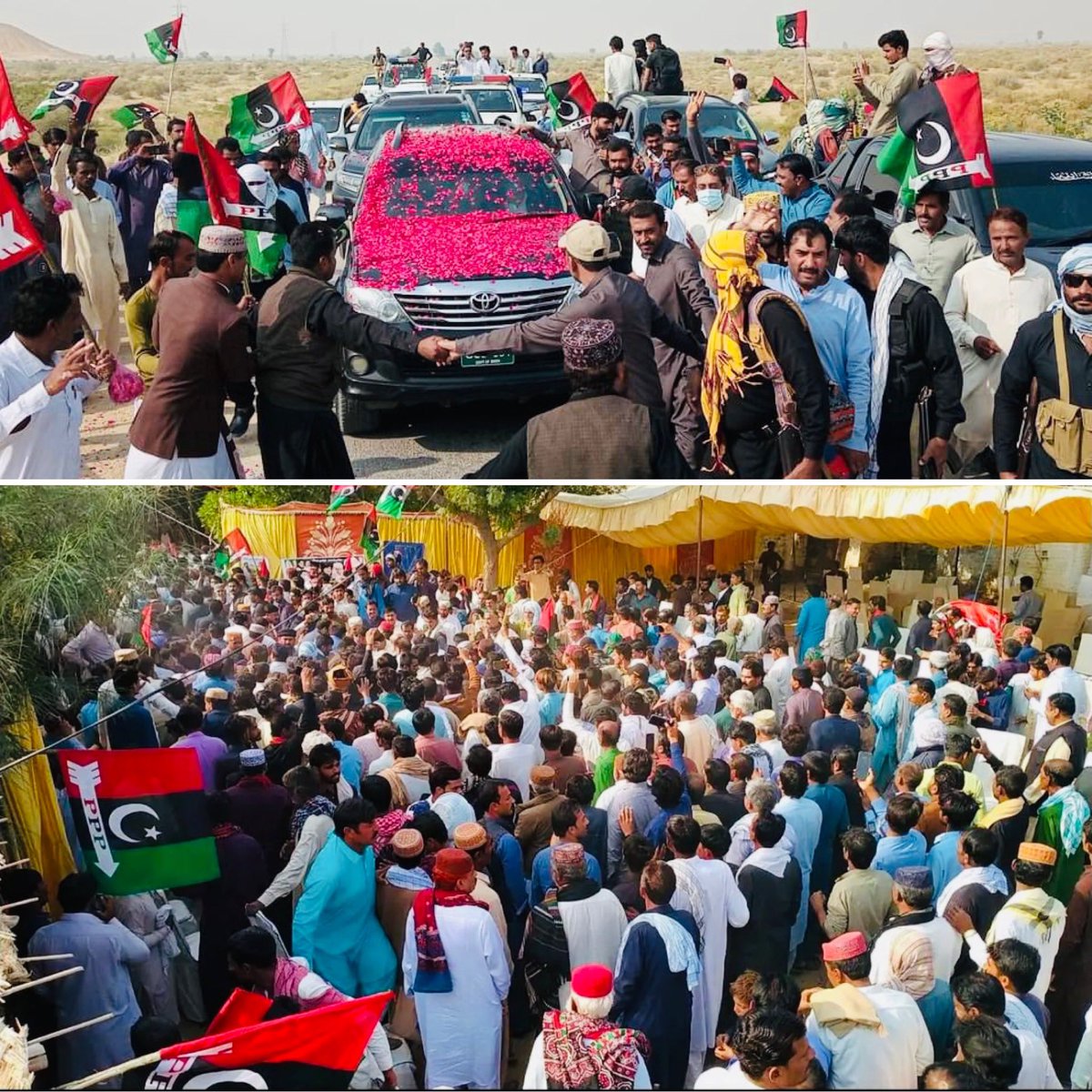 HWassan's tweet photo. Khairpur: My father Mr Manzoor Wassan (Advisor to CM Sindh on Agriculture) was warmly welcomed by the people of NARA where Pir of Chundiko along with thousands of supporters joined PPP under Mr. Wassan’s leadership. @BBhuttoZardari @MediaCellPPP @MuradAliShahPPP @MWassan1 https://t.co/p3repx6YeK