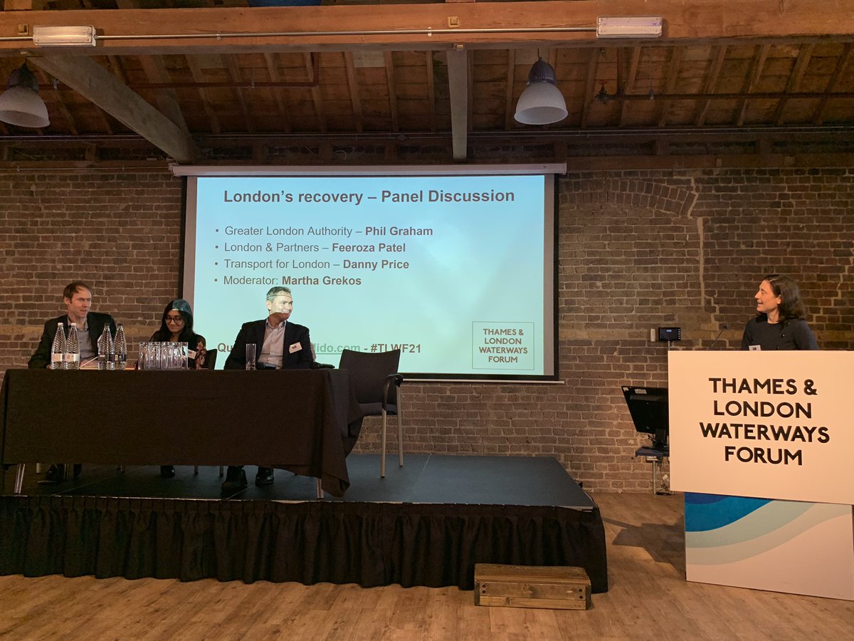 MarkGJenkinson's tweet photo. And now for the London’s recovery panel moderated by @MarthaGrekos starting with @mrphilgraham #TLWF21 https://t.co/q2OrZWZ1Ob