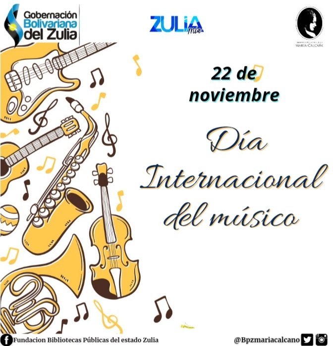 Hoy 22 de noviembre es el Día Internacional del músico, extendemos nuestras felicitaciones a todos los profesionales que se desempeñan en esta hermosa labor artística. 
<a href="/nicolasmaduro/">Nicolás Maduro</a> @omarprietogob <a href="/jesicalucena/">jesica lucena</a> @gbzuliacultura <a href="/damelischavez/">@DamelisChavezPSUV</a> @portillonegrette <a href="/casiandrade/">Casilda Carolina</a>