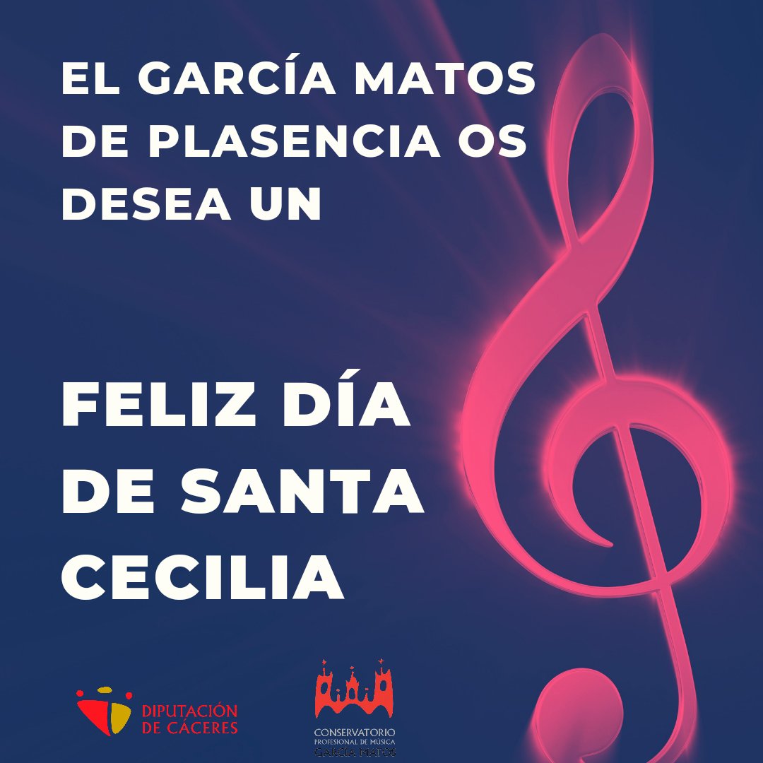 🎶🎶 Feliz día de Santa Cecilia, patrona de los músicos 

#SantaCecilia #Conservatorios #Música #Plasencia #Extremadura