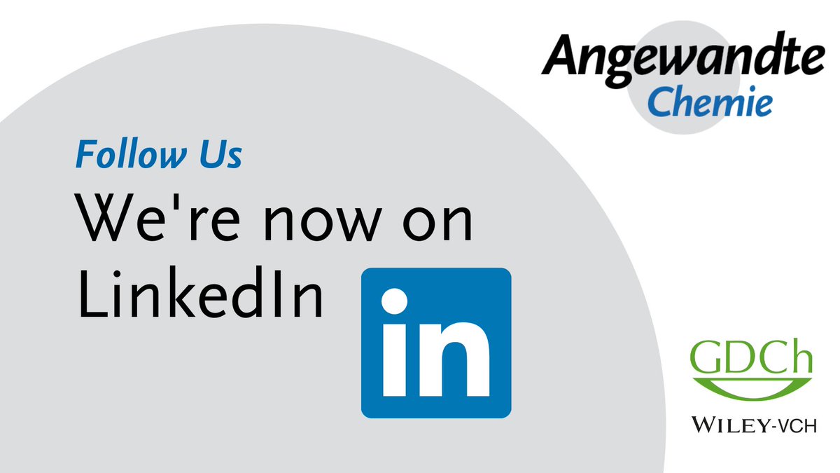 Angewandte Chemie is now on LinkedIn!
Follow us there for journal-related news and updates.
🔗ow.ly/msK850GTjTt