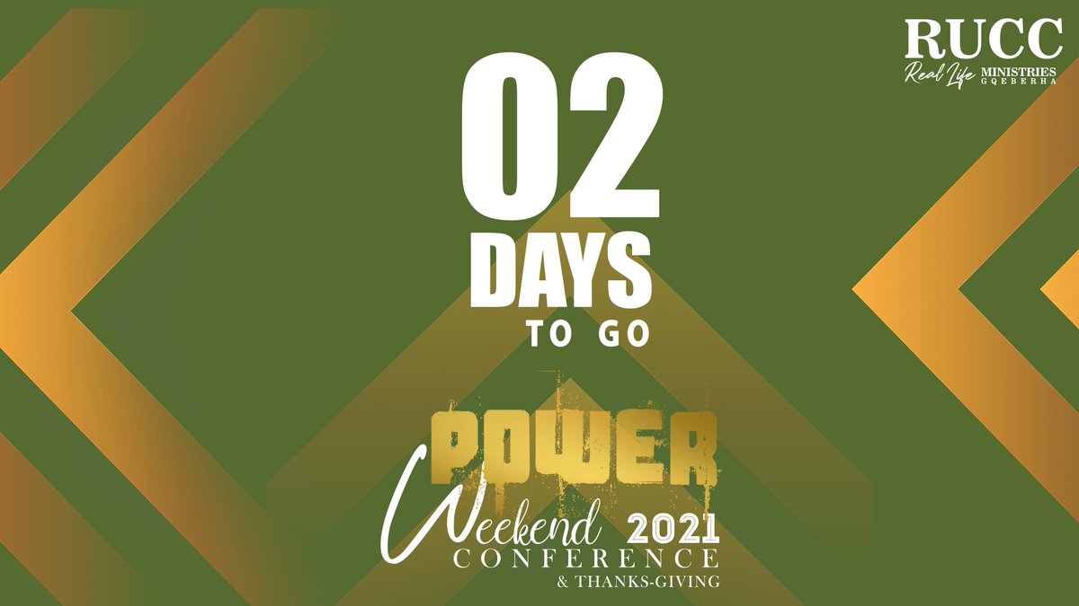 ruccgqeberha's tweet photo. 2 days to go! What were your highlights from the previous Power Weekend Conferences ?
#PowerWeekendConference2021 #MegaNovember #Restored https://t.co/7VDjVQzx3e