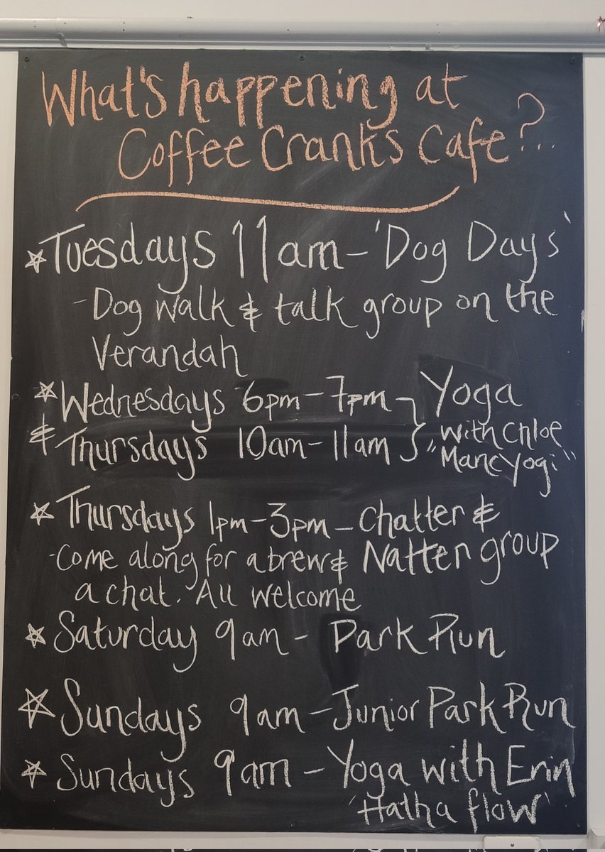 What's on at <a href="/CoffeeCranks/">CoffeeCranksCoop</a> ☺️