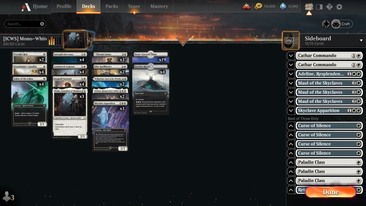 Ausi1983's tweet photo. #MTGArena #StandardMetagameChallenge 
Yesterday i was 6-0 into 6-1 with Mono-White Aggro. 
With the 4k gold win i decide to run another 2 shots in the Challenge.
The first one goes 0-1 and -1500 golds
The second one another 6-1.

Oops i did it again XD

@fireshoes @mtgazone https://t.co/IEQVTx2tG1