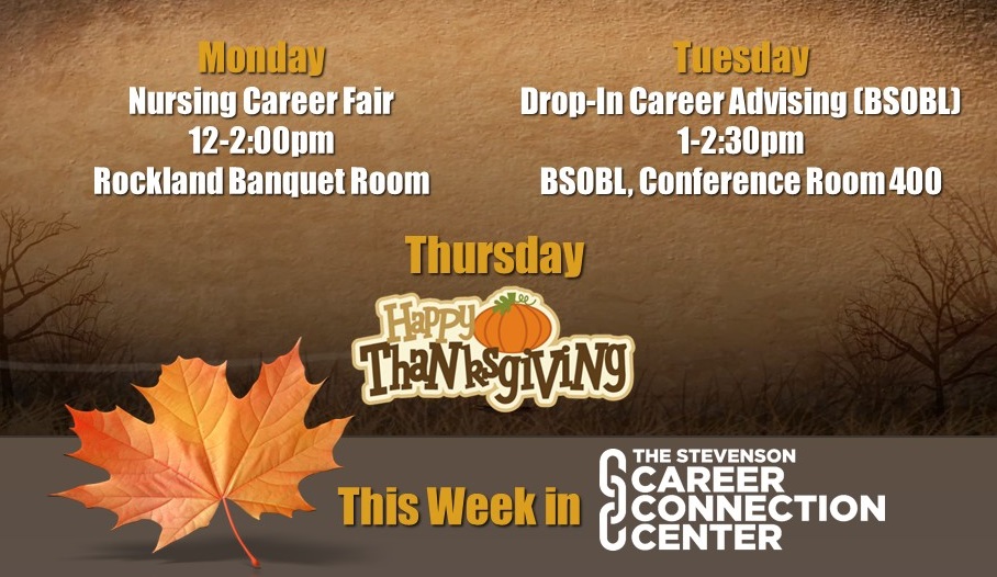 This week in the CCC! 🦃

#CareerConnection
#purSUyourcareer