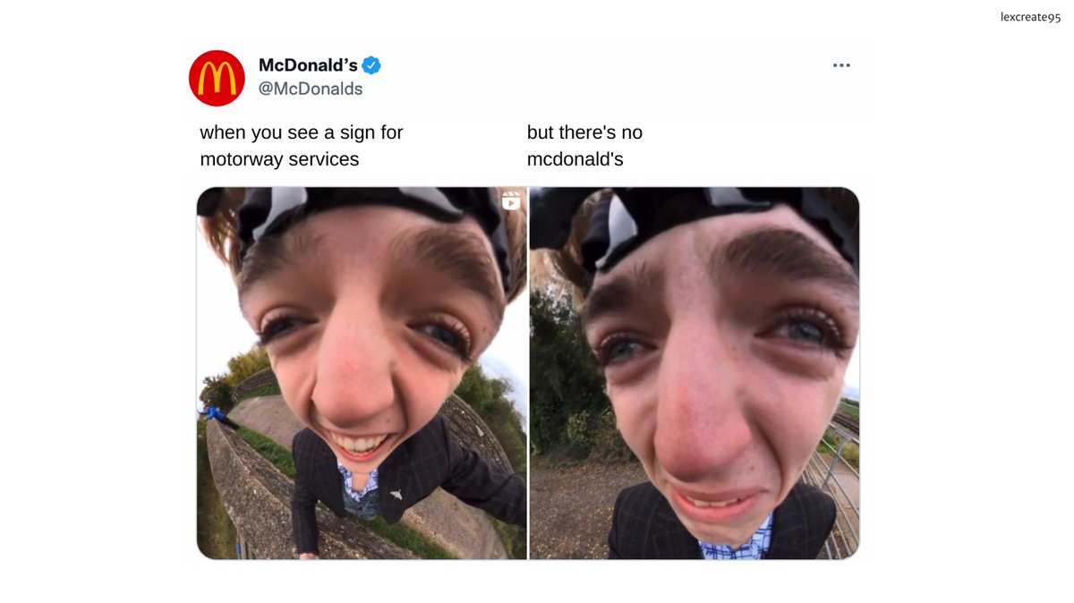 lexcreatestudio's tweet image. TikTok train guy knows @McDonalds

Advertise #MotorwayServices with @OneMinuteBriefs

#trainguy