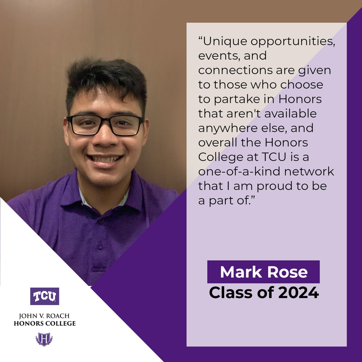 Happy Monday!

Today's #HonorsStudentSpotlight features Mark Rose '24. 💡
