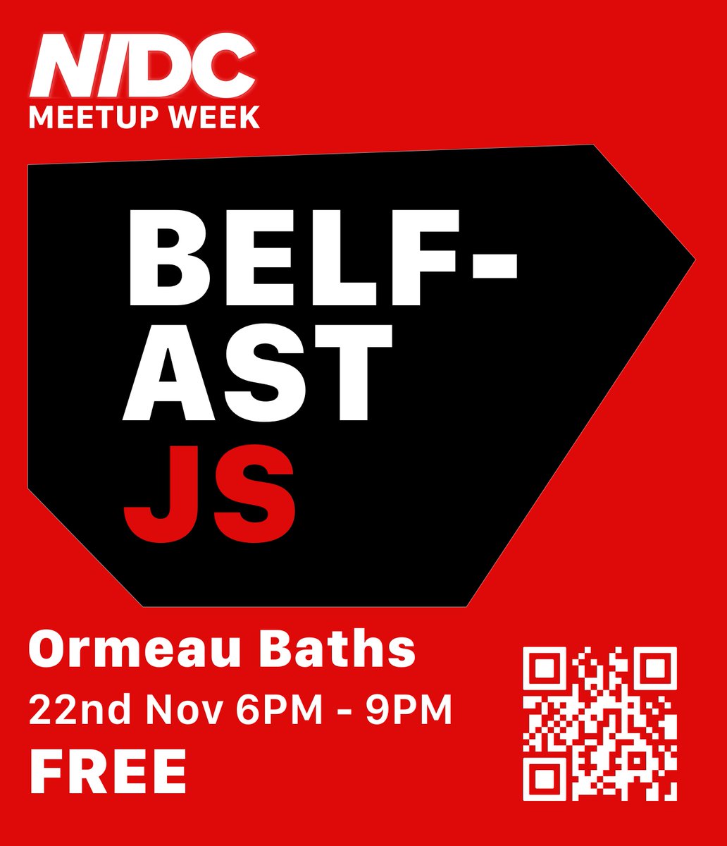 NIDevConf's tweet photo. Today's the day - @belfastjs open up #NIDCMeetupWeek at 7pm in @ormeaubaths!
Join us for a few talks, free food and the community we've been missing for well over a year.
Some tickets still available, grab yours at https://t.co/sJpUiDEuwu. https://t.co/P97zCPRMGX
